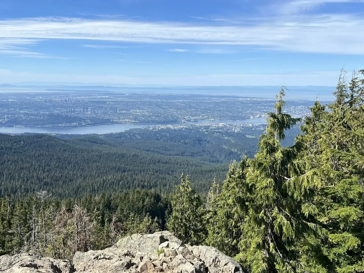 Dog Mountain trail with city and mountain views
