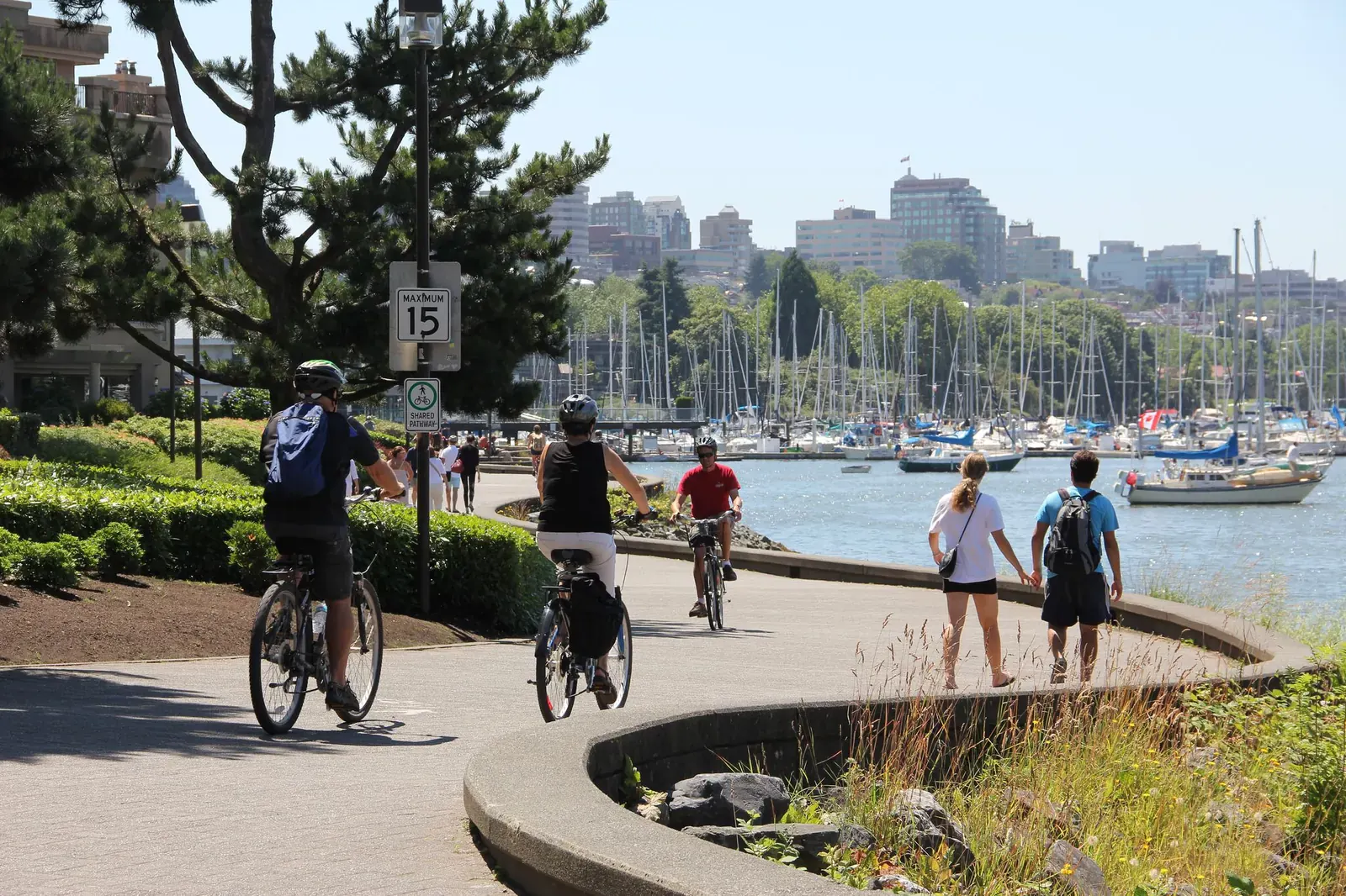 Seawall along False Creek in Vancouver.