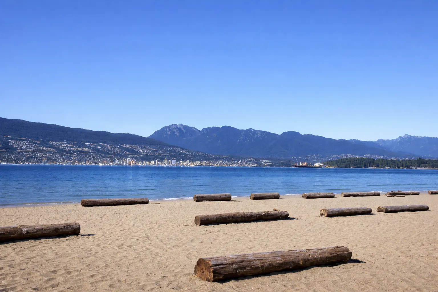 Jericho Beach shoreline in daytime