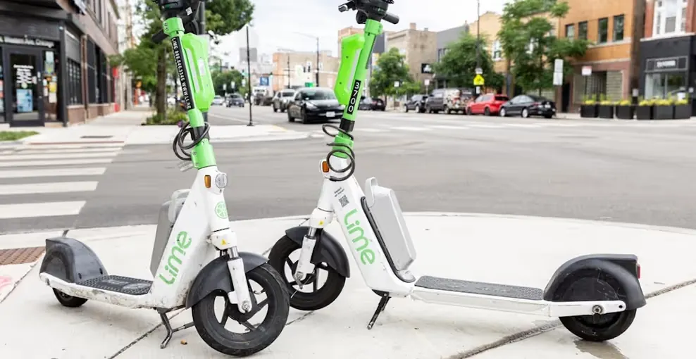 Lime e-scooter option for the Vancouver seawall.