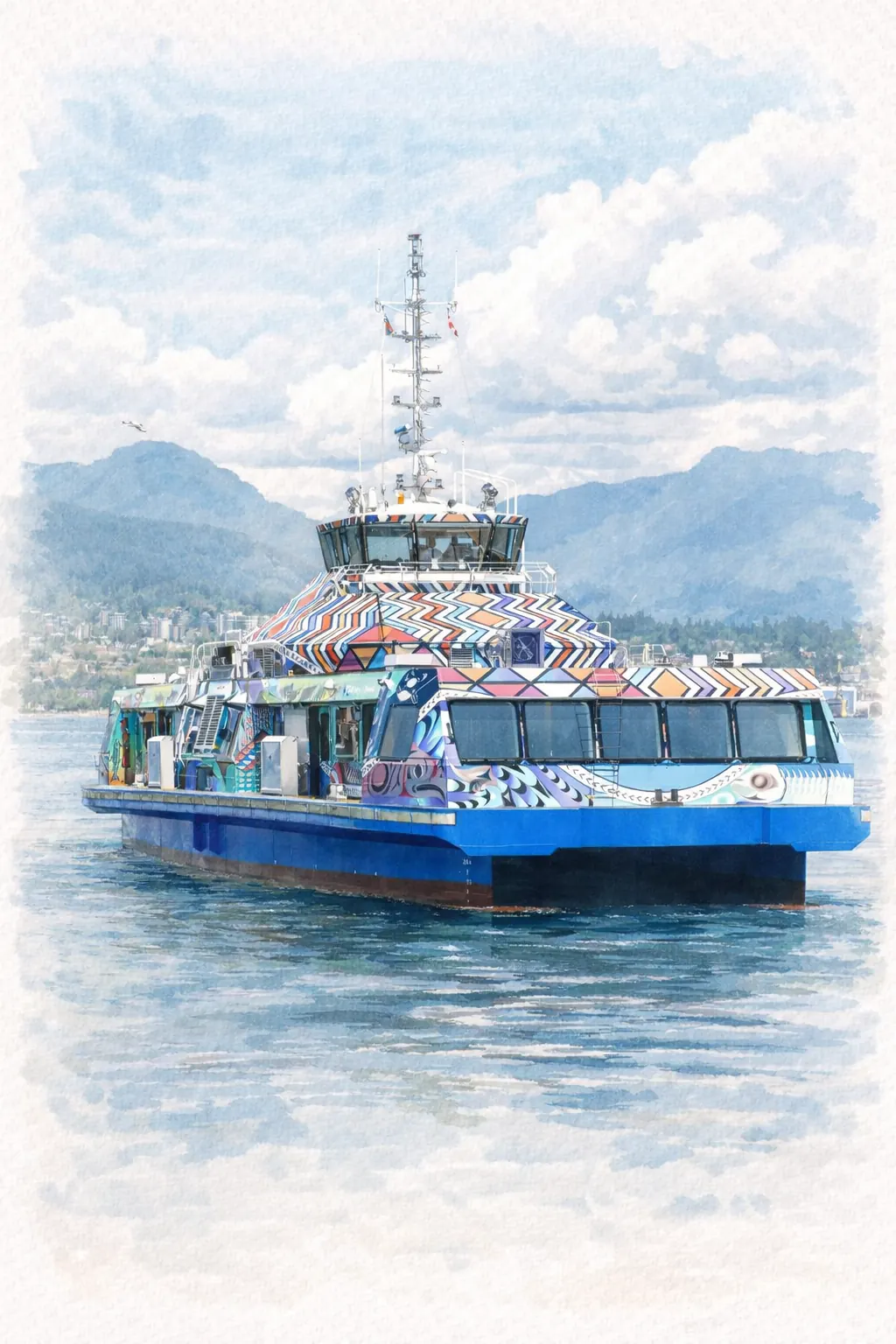 SeaBus crossing Vancouver harbour