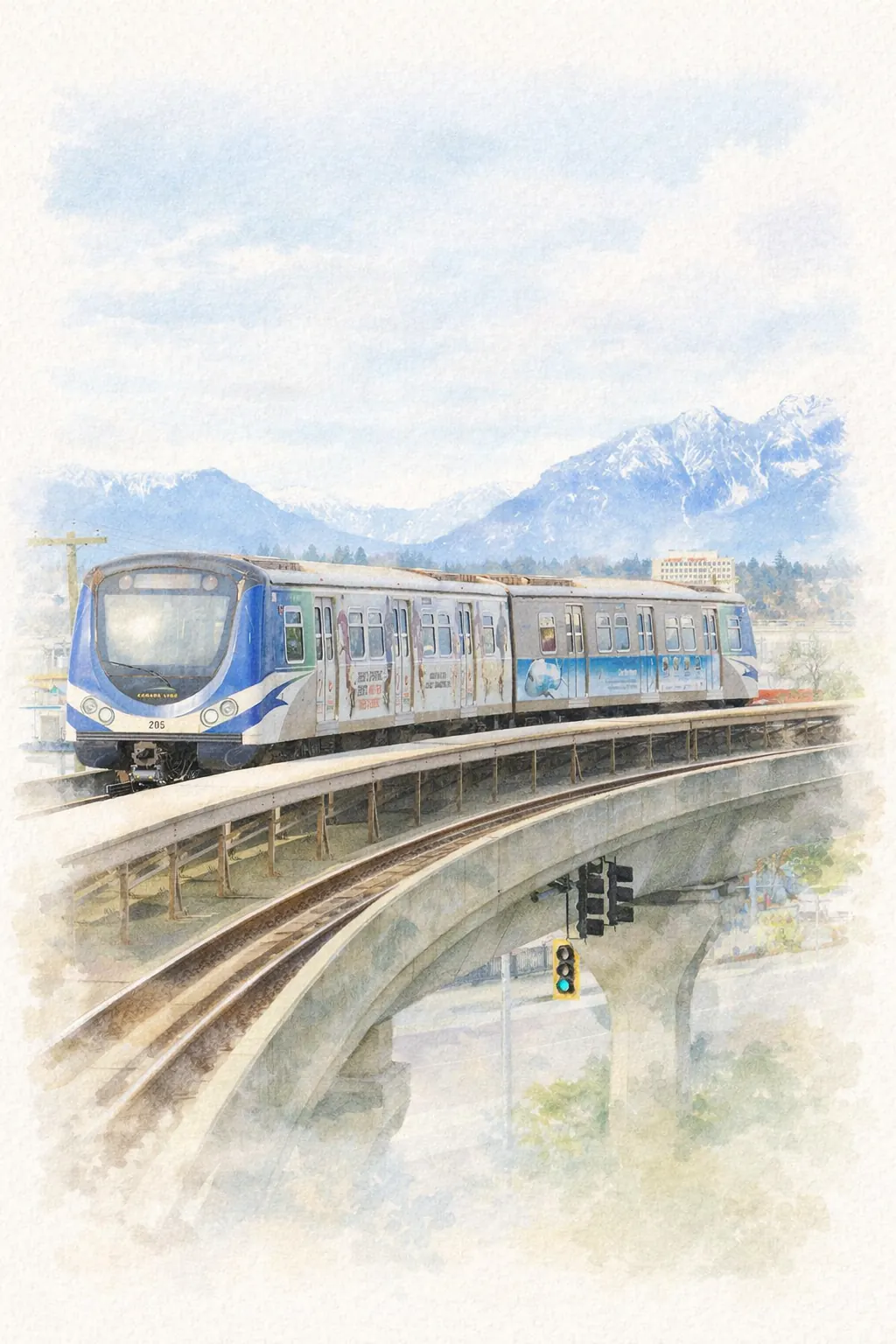 SkyTrain station and city transit