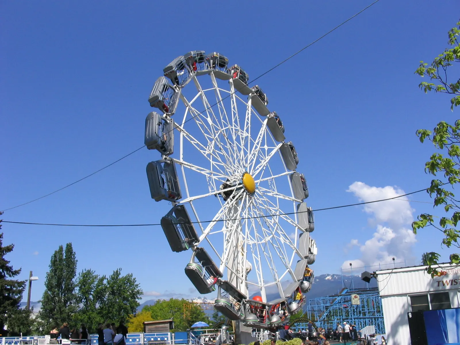 Amusement rides and midway lights at Playland.