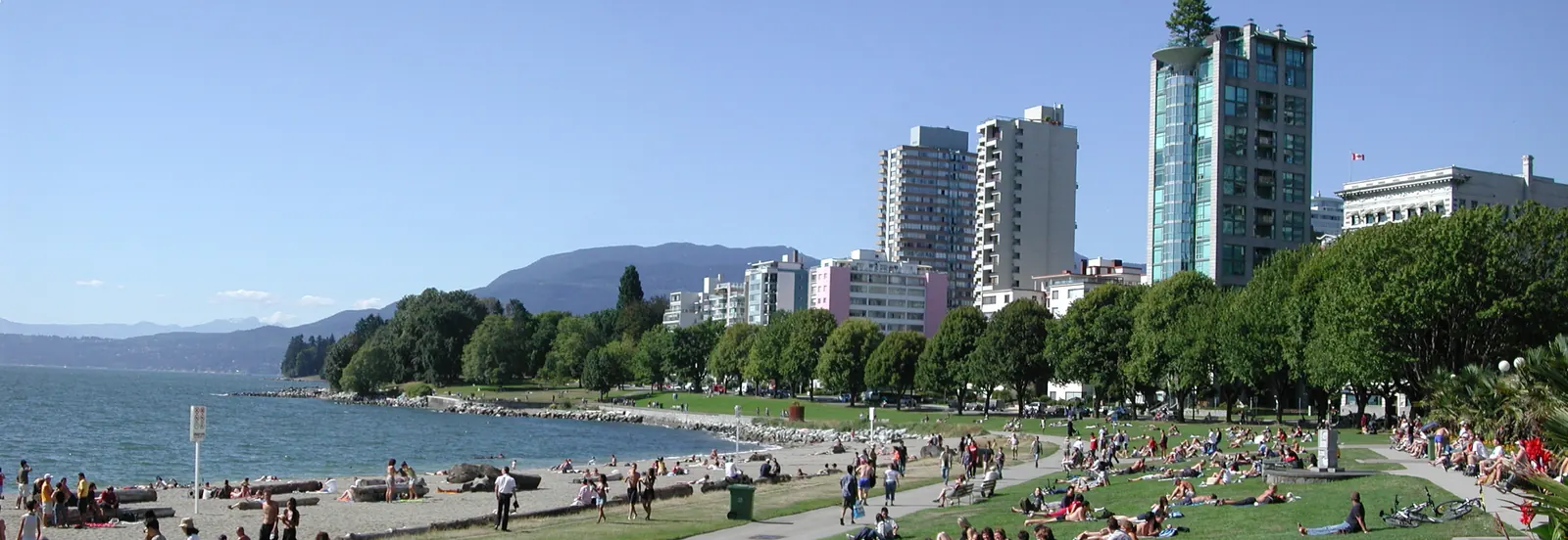 Kits Beach shoreline looking toward sunset