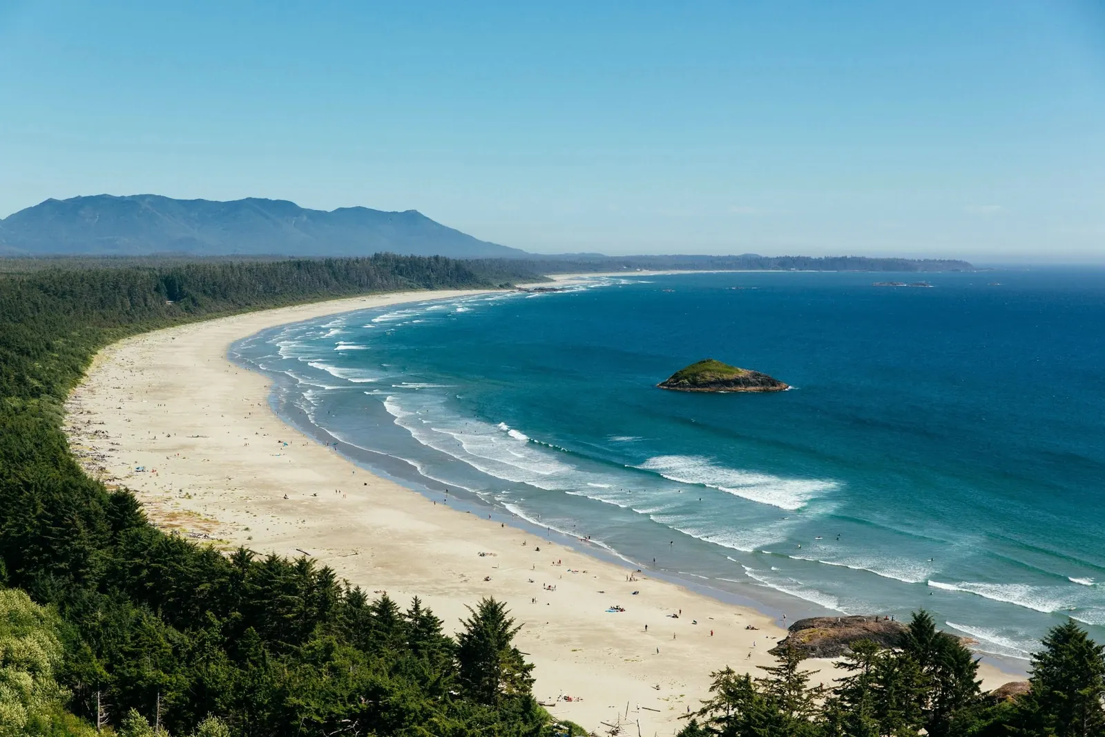 Tofino beach and surf coastline
