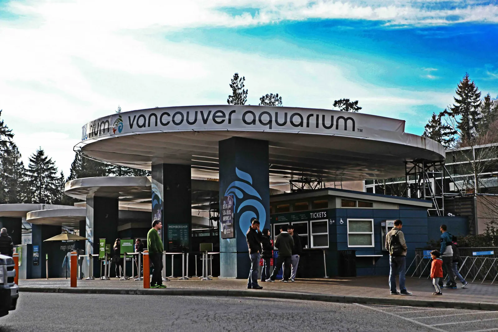 Aquarium exhibits and marine habitat displays in Stanley Park.