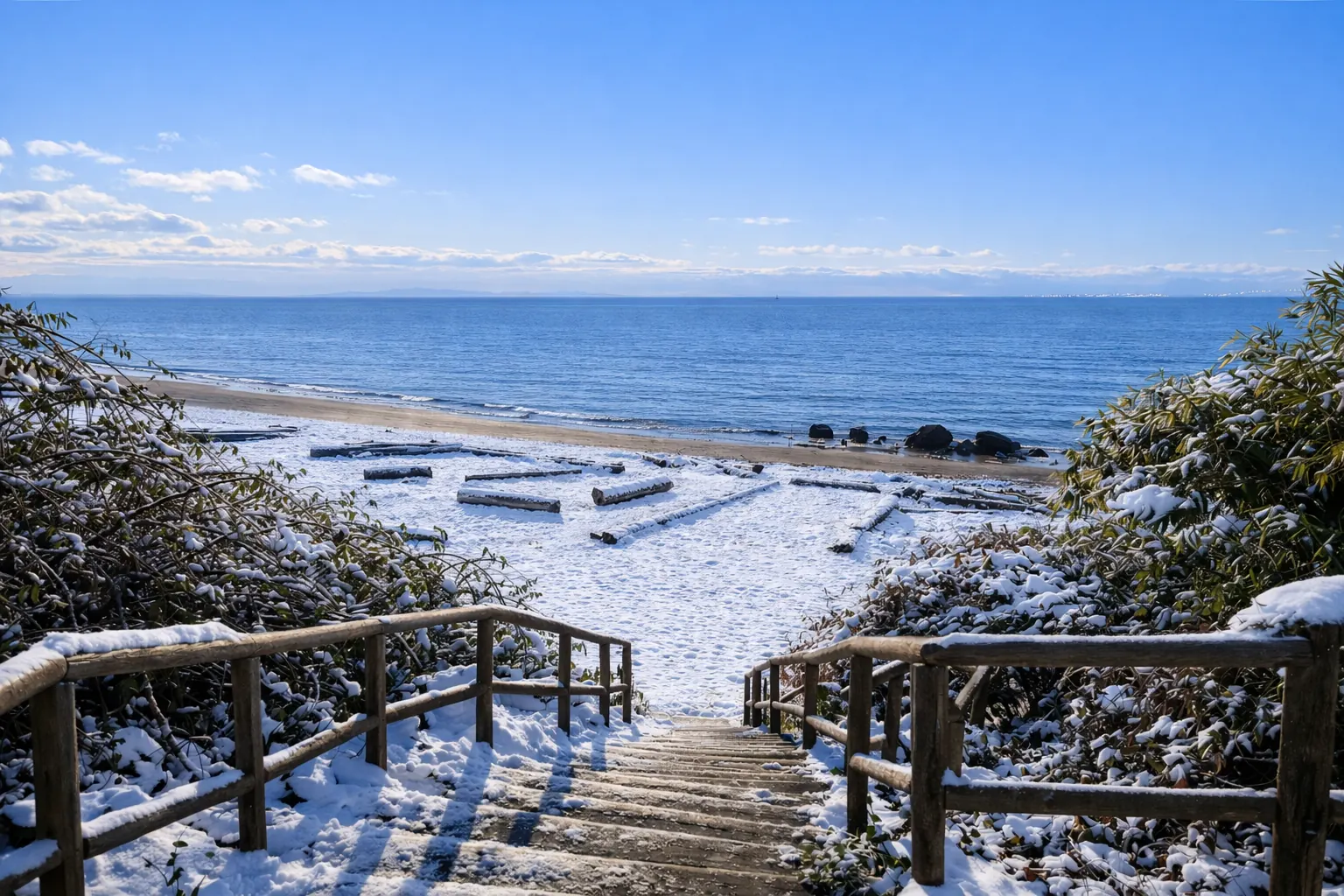 Wreck Beach style natural waterfront view
